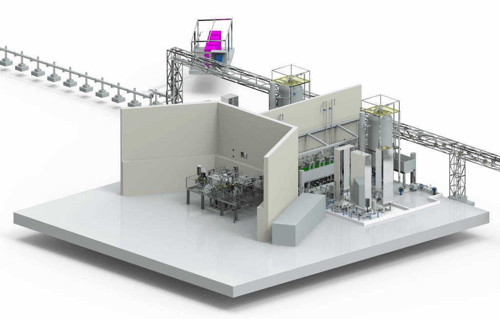 Core part rendering of the SPFT facility in Perdasdefogu (Sardinia, Italy).